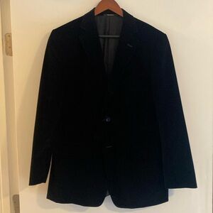 Z ZEGNA Men’s Black Velvet Single Breasted Blazer-2 Button-42R